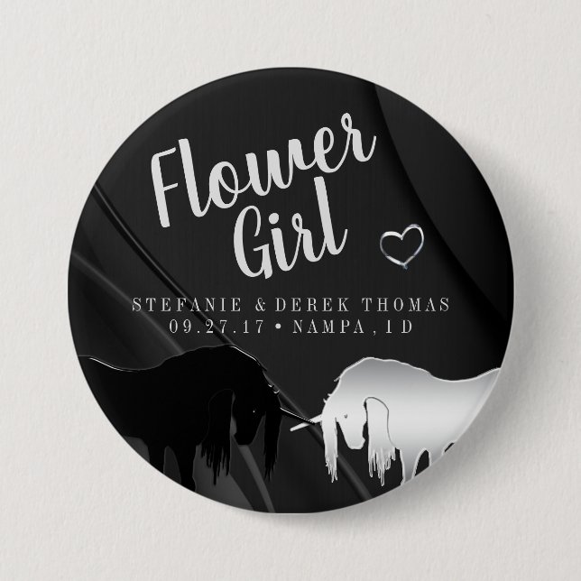 Mystical Unicorn Bröllop (Flower Girl) Knapp (Framsida)