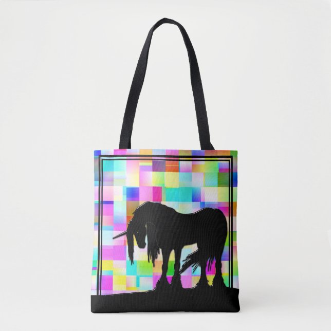 Mystical Unicorn (färglöst kontrollerad) Tygkasse (Framsida)
