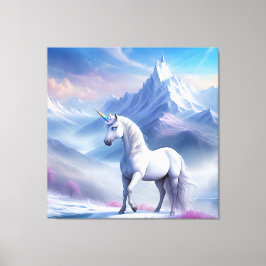 Mystical Unicorn i en magisk Fantasy Realm Canvastryck
