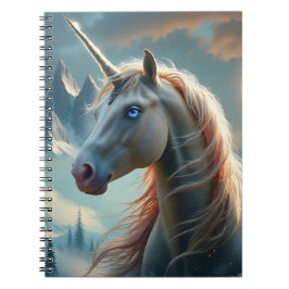 Mystical Unicorn i fantastiska berg Anteckningsbok