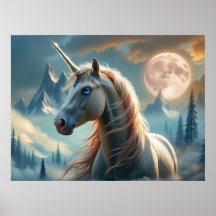 Mystical Unicorn i fantastiska berg