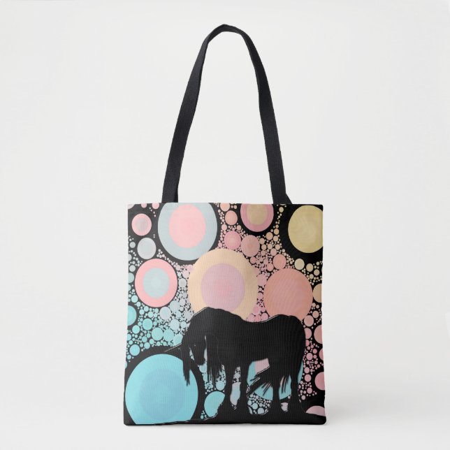 Mystical Unicorn (rosa & teal circles) Tygkasse (Framsida)