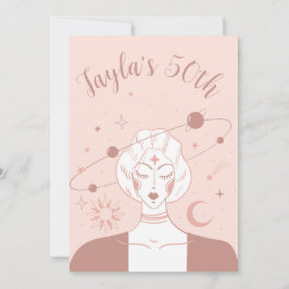 Mystical Universe 50-års födelsedag Musk Rosa Unde Inbjudningar