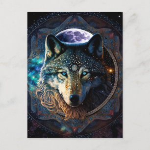 Mystical Varg Måne Mandala Vykort