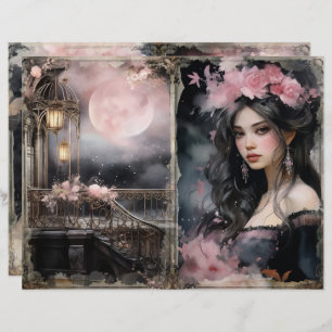 Mystical Victorian Dam Rosa Junk Journal Page