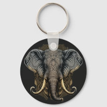 Mystical Watercolor Elephant Keychain
