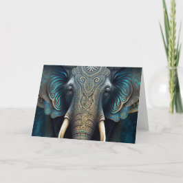Mystical Watercolor Elephant Tack You Card