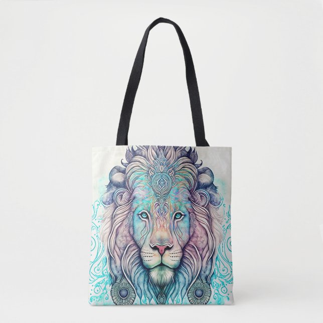 Mystical Watercolor Lejon Tote Bag Tygkasse (Framsida)