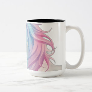 Mystical Watercolor Unicorn Två-Tonad Mugg