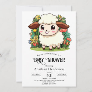 Mystical Whimsiic Sheep Baby Shower Inbjudningar