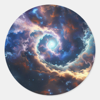 Mystical Whirlpool i Starry Himmel Runt Klistermärke