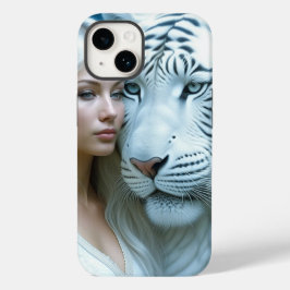 Mystical White Tiger och Woman