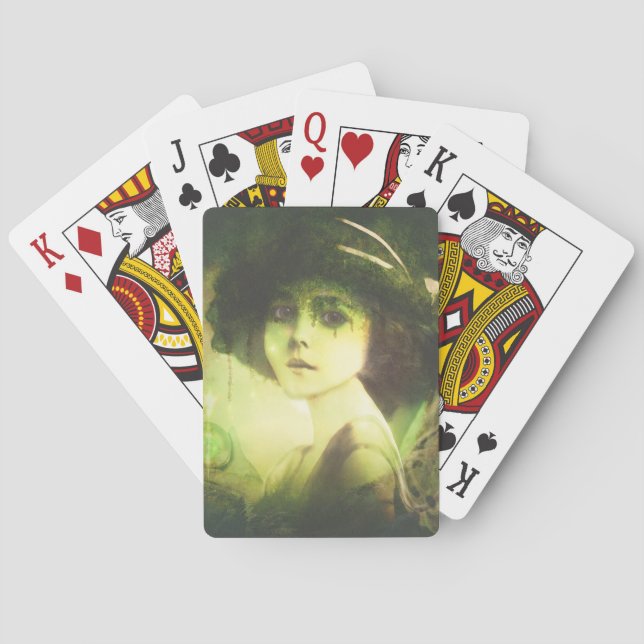 Mystical Willow Träd Fairy Fantasy Art Casinokort (Baksidan)