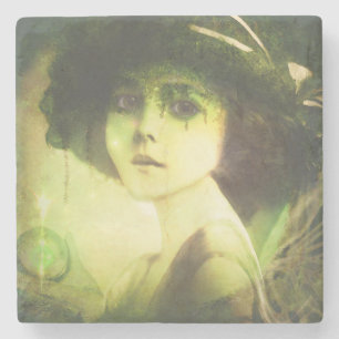 Mystical Willow Träd Fairy Fantasy Art Stenunderlägg