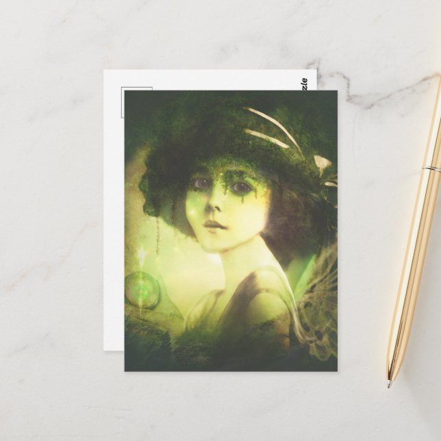 Mystical Willow Träd Fairy Fantasy Art Vykort (Fram/Back In Situ)