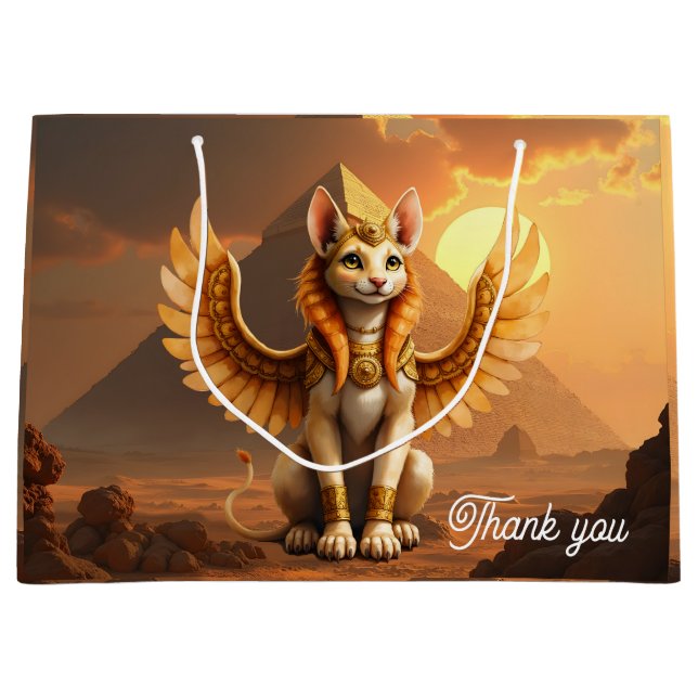 Mystical Winged Cat Sphinx - Egyptian Fantasy Art. (Framsidan)