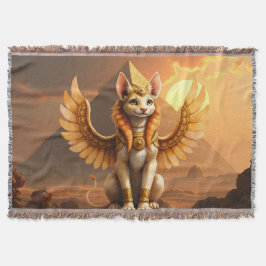 Mystical Winged Cat Sphinx - Egyptian Fantasy Art. Filt