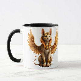 Mystical Winged Cat Sphinx - Egyptian Fantasy Art. Mugg