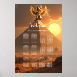 Mystical Winged Cat Sphinx - Egyptian Fantasy Art. Poster