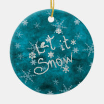 Mystical Winter Blue Silver Snöflingor Låt det snö