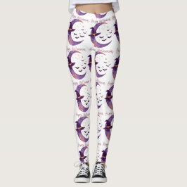 Mystical Witch Måne Halloween-design Leggings