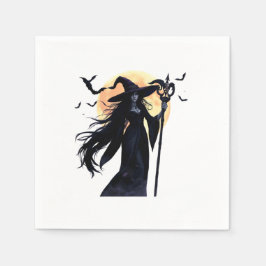 Mystical Witch under en hel måne Pappersservett