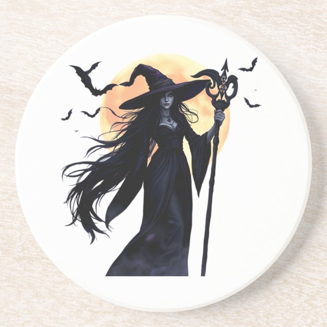 Mystical Witch under en hel måne Underlägg (Framsidan)