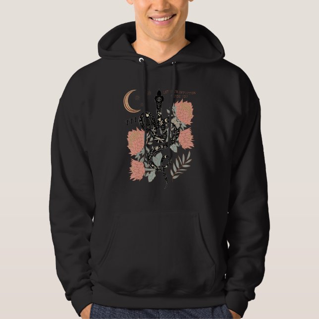 Mystical Witchy 777 Angel Number Snake Flower Aest Hoodie (Framsida)
