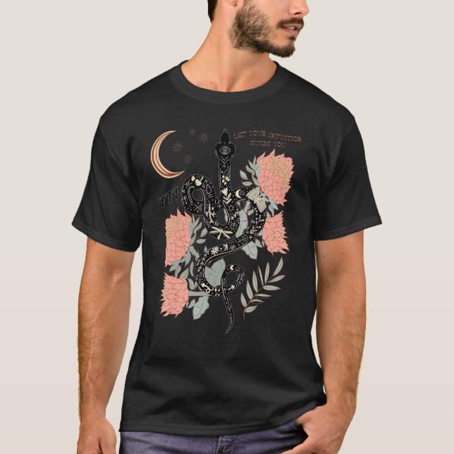 Mystical Witchy 777 Angel Number Snake Flower Aest T Shirt (Framsida)
