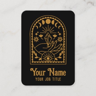 Mystical Witchy Crystal Måne Phases Visitkort