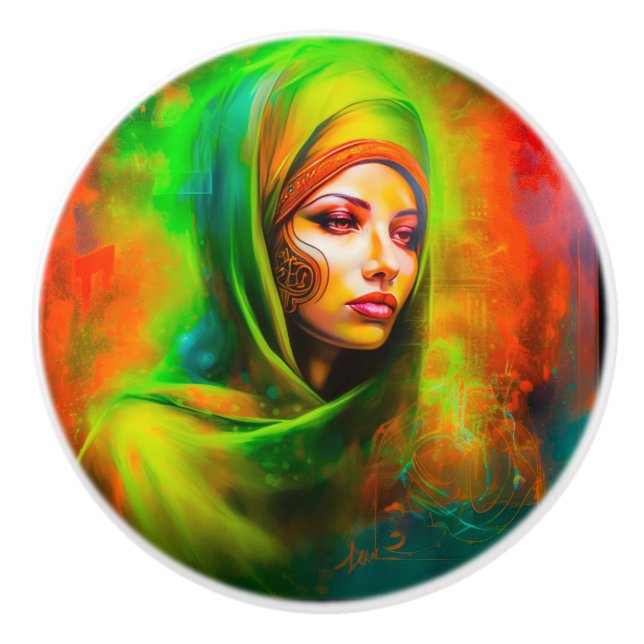 Mystical Woman i Neon Färg Knopp (Framsidan)