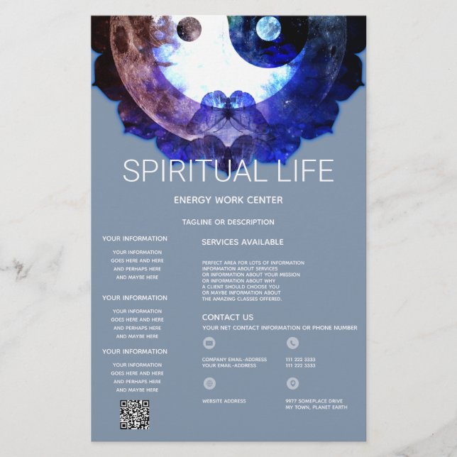 Mystical Yin Yang, Andlig Holistic Service Flygblad (Framsidan)