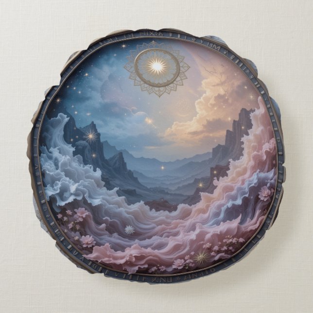 Mystics Scape Rund Kudde (Framsidan)