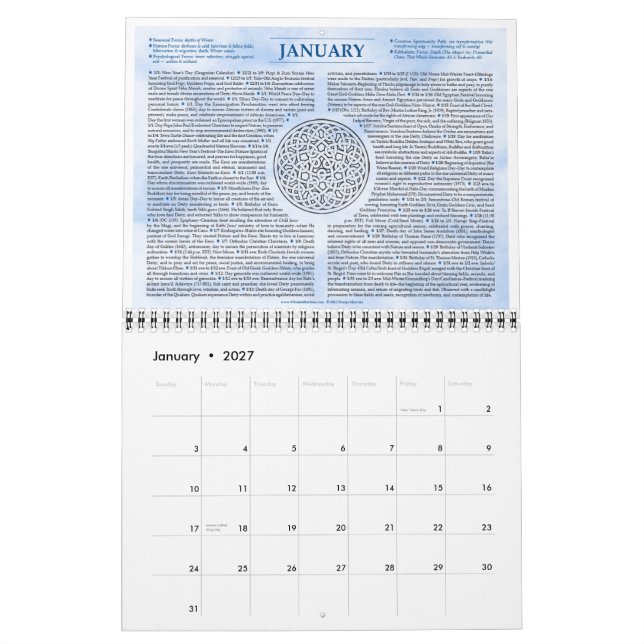 Mystic'sen rullar av året 2013 kalender (Jan 2027)