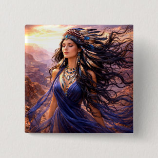 Mystik Woman Anstecker – Galaktisch schön Knapp