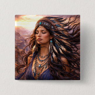 Mystik Woman Anstecker – Galaktisch schön Knapp