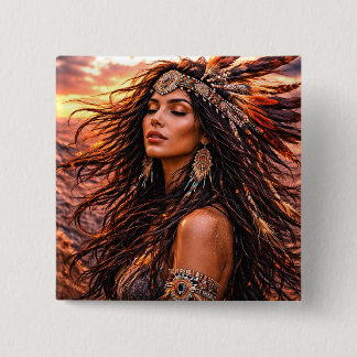 Mystik Woman Anstecker – Galaktisch schön Knapp