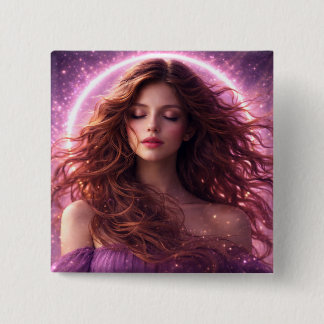 Mystik Woman Anstecker – Galaktisch schön Knapp