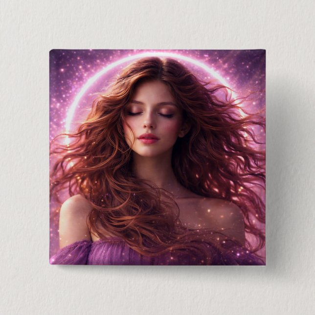 Mystik Woman Anstecker – Galaktisch schön Knapp (Framsida)