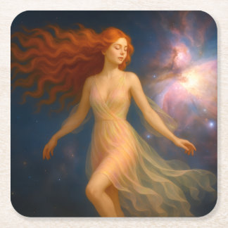 Mystik Woman – Glasuntersetzer Underlägg Papper Kvadrat