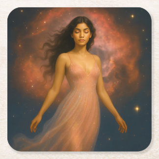 Mystik Woman – Glasuntersetzer Underlägg Papper Kvadrat