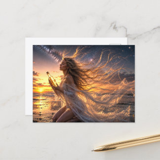 Mystik Woman Postkarte – Galaktisch schön Vykort