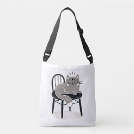 Mystikalt Grått-katt Sömpande med tredje Öga öppet Axelväska