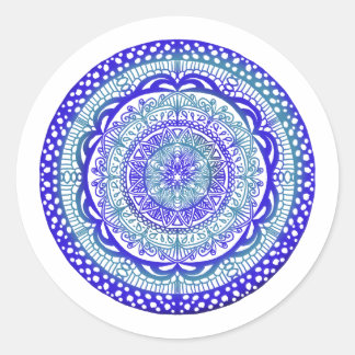Mystikblått, Mandala-klistermärken Runt Klistermärke