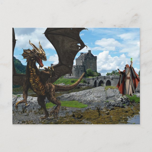 Mystikguiden och Dragon Castle Ligcape Vykort (Framsida)