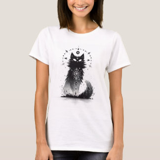 Mystikkatt: Svartvit konst Kvinnor T Shirt