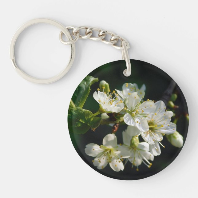 Mystique Dark Botanical Plum Blossom Keyring (Framsidan)