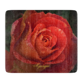 Mystique Dark Botanical Red Orange Rose Board