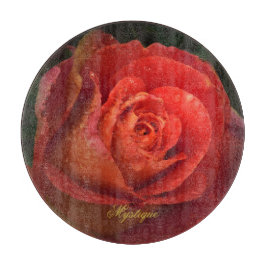 Mystique Dark Botanical Red Orange Rose Board