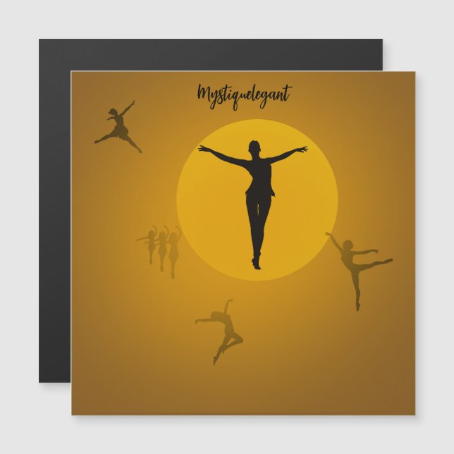 Mystique Elegant Dance Magnetisk Inbjudningskort (Fram/baksida)